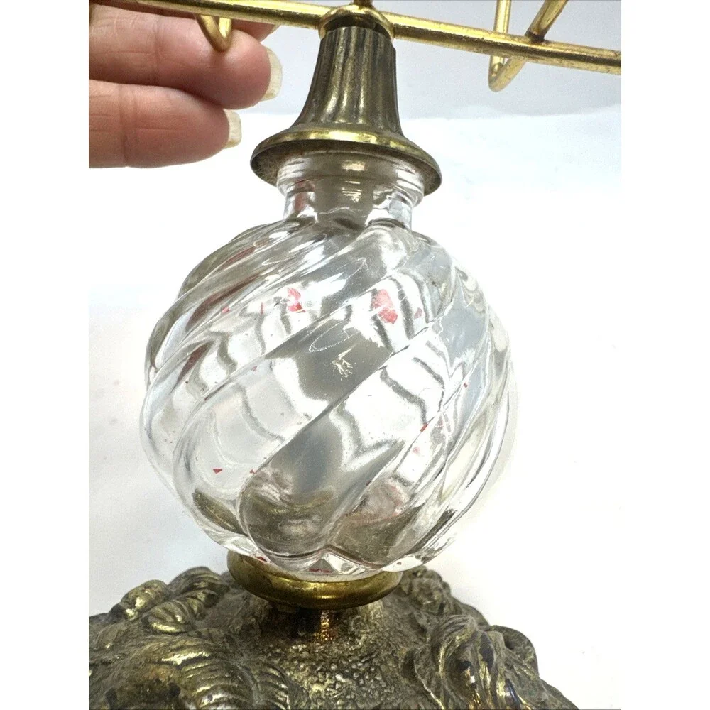 Antique napkin towel mail holder stand metal glass ornate Victorian unique